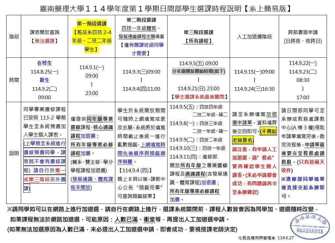 114-1選課時程說明(簡易版)-粧品系